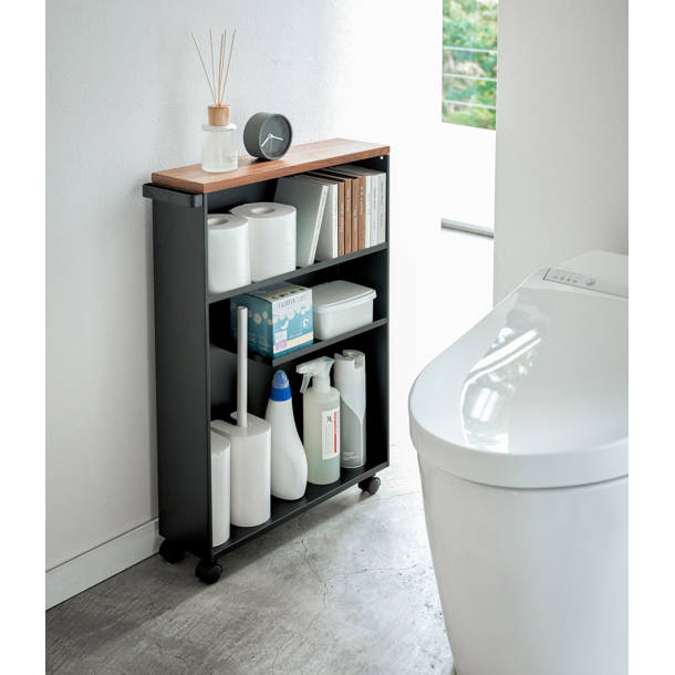 Yamazaki USA Tower Yamazaki Home Rolling Slim Bathroom Utility Cart